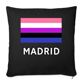 Genderfluid Pride Flag Madrid - Sofa pillowcase 17,3'' x 17,3'' (45 x 45 cm) - black - Front