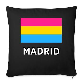 Pan Pride Flagge Madrid - Sofakissenbezug 45 x 45 cm - Schwarz - Vorne
