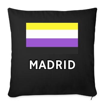Non binary Pride Flag Madrid - Sofa pillowcase 17,3'' x 17,3'' (45 x 45 cm) - black - Front