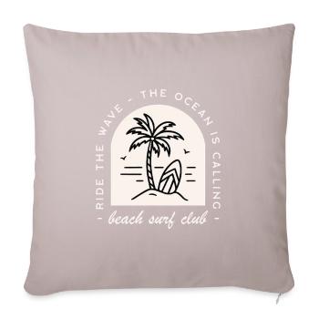 Club de surf plage humour surfer retro - Housse de coussin décorative 45 x 45 cm - taupe clair - Devant