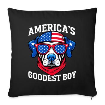 Le meilleur chien d’Amérique - Housse de coussin décorative 45 x 45 cm - noir - Devant