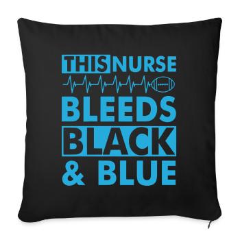 Football This Nurse Bleed - Sofa pillowcase 17,3'' x 17,3'' (45 x 45 cm) - black - Front