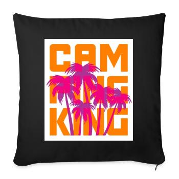 Camping King Palm Trees Holiday Camper King Chef - Sofa pillowcase 17,3'' x 17,3'' (45 x 45 cm) - black - Front