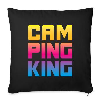 Camping King King Camper Chef Funny Sayings Fun - Sofa pillowcase 17,3'' x 17,3'' (45 x 45 cm) - black - Front