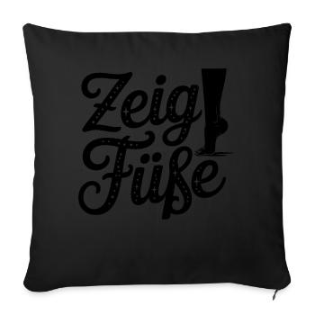 Zeig Füße - Deutsche Memes - Housse de coussin décorative 45 x 45 cm - noir - Devant