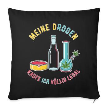 Mes drogues – tout à fait légales ! - Housse de coussin décorative 45 x 45 cm - noir - Devant