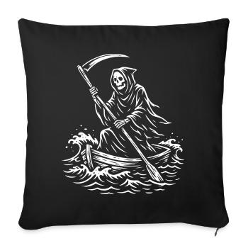 Conception de bateau Macabre Grim Reaper - Housse de coussin décorative 45 x 45 cm - noir - Devant