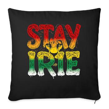 Rasta Lion Irie Vibes Chill Roots Jamaïque - Housse de coussin décorative 45 x 45 cm - noir - Devant