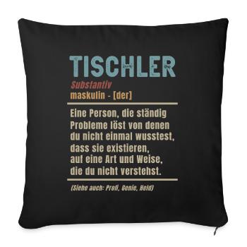 Charpentier Définition Charpentier Signifiant Artisanat - Housse de coussin décorative 45 x 45 cm - noir - Devant