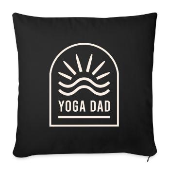 Yoga papa yogi père professeur de pleine conscience coach - Housse de coussin décorative 45 x 45 cm - noir - Devant
