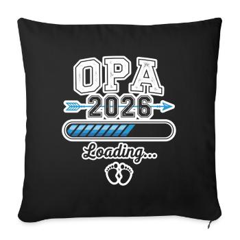 Grandpa 2026 Loading Bar Baby Announcement Gift - Sofa pillowcase 17,3'' x 17,3'' (45 x 45 cm) - black - Front
