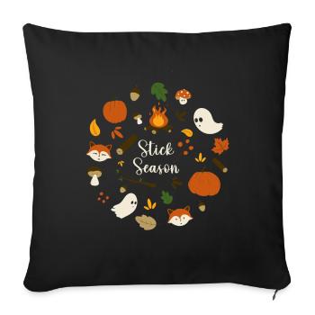 Saison des bâtons - Housse de coussin décorative 45 x 45 cm - noir - Devant