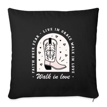 Christian quotes walk in love grace faith country - Sofa pillowcase 17,3'' x 17,3'' (45 x 45 cm) - black - Front