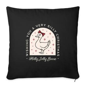 Dumme Gans Weihnachten lustige Bauernhoftier Grüße - Sofakissenbezug 45 x 45 cm - Schwarz - Vorne