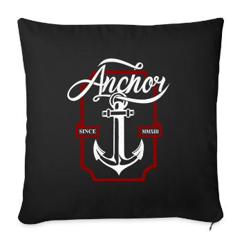 Vintage Anchor Typography – Retro Nautical Design - Sofa pillowcase 17,3'' x 17,3'' (45 x 45 cm) - black - Front