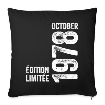 Légendes Octobre 1978 Millésime Octobre 1978 Rétro - Housse de coussin décorative 45 x 45 cm - noir - Devant