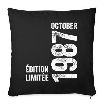 Legends October 1987 Vintage October 1987 Retro - Sofa pillowcase 17,3'' x 17,3'' (45 x 45 cm) - black - Front