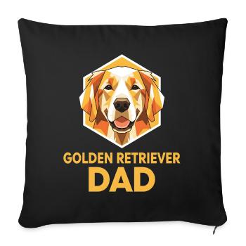 Papa Golden Retriever – Motif pour les papas de chiens - Housse de coussin décorative 45 x 45 cm - noir - Devant