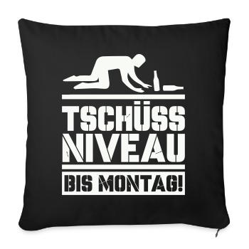 Bye bye niveau jusqu’à lundi - Housse de coussin décorative 45 x 45 cm - noir - Devant