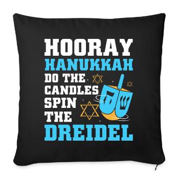 Hanukah Chanukkah Hanukkah - Sofa pillowcase 17,3'' x 17,3'' (45 x 45 cm) - black - Front