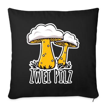 Deux champignons ou deux pilsners - s’agit-il de bière ? - Housse de coussin décorative 45 x 45 cm - noir - Devant