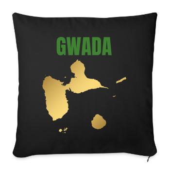 GWADA Golden Map West Indies T-shirt - Sofa pillowcase 17,3'' x 17,3'' (45 x 45 cm) - black - Front