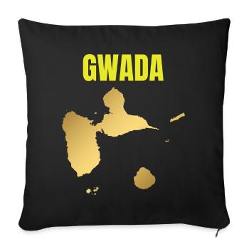 GWADA Golden Map West Indies T-shirt - Sofa pillowcase 17,3'' x 17,3'' (45 x 45 cm) - black - Front