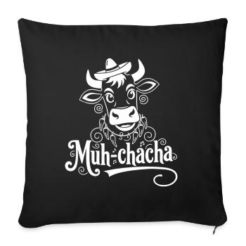 Moo-ChaCha Cow with Flourishes - Sofa pillowcase 17,3'' x 17,3'' (45 x 45 cm) - black - Front
