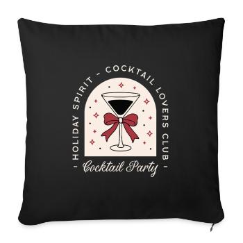 Fête des amateurs de cocktails, drôle de martini aux esprits de Noël - Housse de coussin décorative 45 x 45 cm - noir - Devant