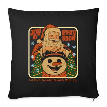 La joie dans chaque neige - Housse de coussin décorative 45 x 45 cm - noir - Devant