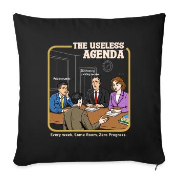 The Useless Agenda - Sofa pillowcase 17,3'' x 17,3'' (45 x 45 cm) - black - Front