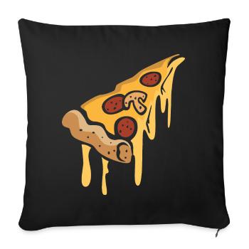 Labbrige Pizza Cartoon Slice - Sofakissenbezug 45 x 45 cm - Schwarz - Vorne