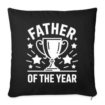 Père de l’année - T-shirt papa drôle - Housse de coussin décorative 45 x 45 cm - noir - Devant