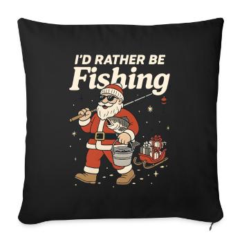 Funny Fishing Angler T-Hirt Christmas Gift - Sofa pillowcase 17,3'' x 17,3'' (45 x 45 cm) - black - Front