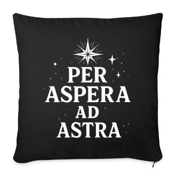 Per aspera ad astra typographie latine - Housse de coussin décorative 45 x 45 cm - noir - Devant