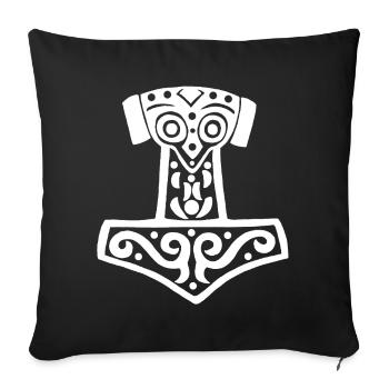 Thor's Hammer (White) - Sofa pillowcase 17,3'' x 17,3'' (45 x 45 cm) - black - Front