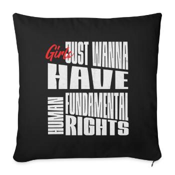 Fundamental Women's Rights Shirt - Sofa pillowcase 17,3'' x 17,3'' (45 x 45 cm) - black - Front