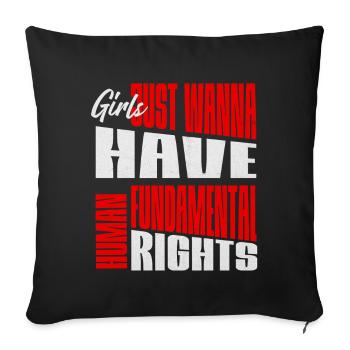 Women's Rights Fundamental Rights Layout - Sofa pillowcase 17,3'' x 17,3'' (45 x 45 cm) - black - Front