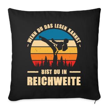 Karate Training Geschenke Karatetraining - Sofakissenbezug 45 x 45 cm - Schwarz - Vorne