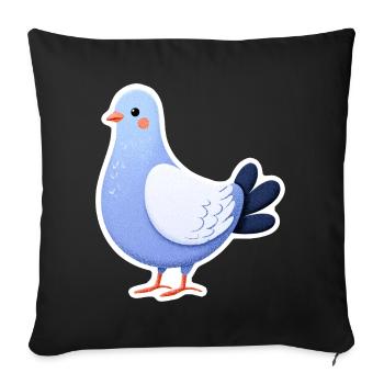 Illustration d’autocollants de colombe bleue - Housse de coussin décorative 45 x 45 cm - noir - Devant