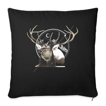 Cerf des Montagnes Graphique - Housse de coussin décorative 45 x 45 cm - noir - Devant