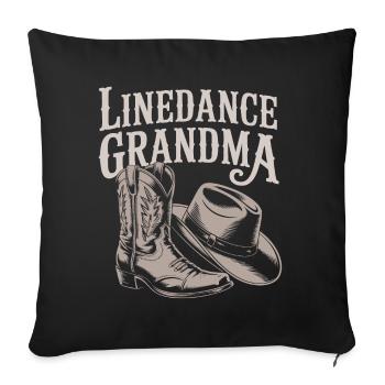 Line Dance Granny Boots Hat - Sofa pillowcase 17,3'' x 17,3'' (45 x 45 cm) - black - Front