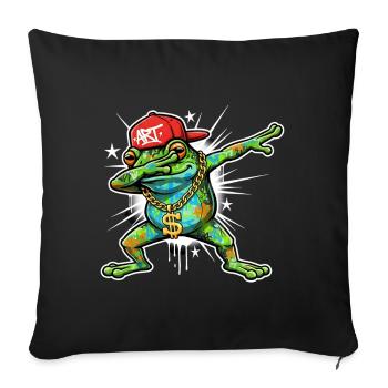 Graffiti frog in Dab street art design - Sofa pillowcase 17,3'' x 17,3'' (45 x 45 cm) - black - Front
