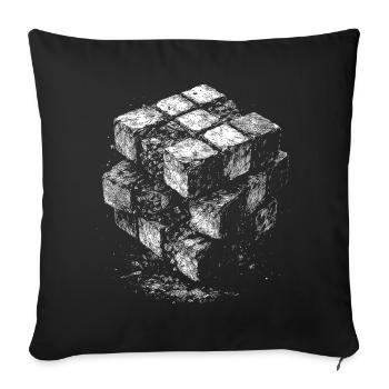 Brick Cube Geometry - Sofa pillowcase 17,3'' x 17,3'' (45 x 45 cm) - black - Front