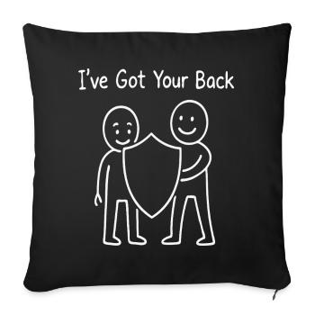 J’ai ton dos Soutien Conception d’amitié - Housse de coussin décorative 45 x 45 cm - noir - Devant