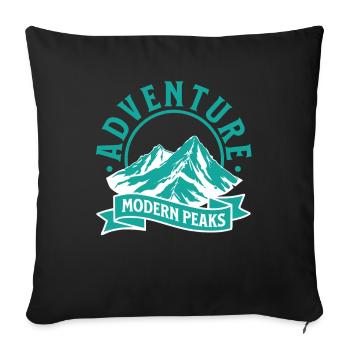 Adventure Modern Peaks – Mountains Outdoor Design - Housse de coussin décorative 45 x 45 cm - noir - Devant