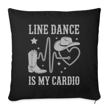 Line Dance Cardio Cowboy - Sofa pillowcase 17,3'' x 17,3'' (45 x 45 cm) - black - Front