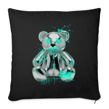 Graffiti Teddy Rebell Street Art - Sofakissenbezug 45 x 45 cm - Schwarz - Vorne