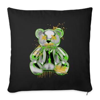 Graffiti Teddy Bear Rebellion Urban Art - Sofa pillowcase 17,3'' x 17,3'' (45 x 45 cm) - black - Front