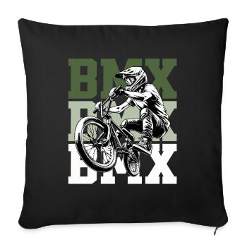 BMX Rider Design – Street & Dirt Bike Style - Sofa pillowcase 17,3'' x 17,3'' (45 x 45 cm) - black - Front